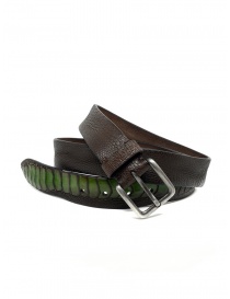 Post & Co TC317 belt in brown and green ostrich leather TC317 TMORO/VERDE