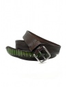 Post & Co cintura TC317 in pelle di struzzo marrone e verde acquista online TC317 TMORO/VERDE