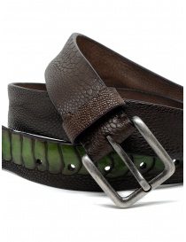 Post & Co cintura TC317 in pelle di struzzo marrone e verde acquista online