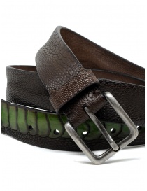 Post & Co TC317 belt in brown and green ostrich leather buy online