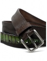 Post & Co TC317 belt in brown and green ostrich leather shop online belts