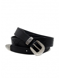 Post & Co TEX005 belt in black leather and metal TEX005 NERO