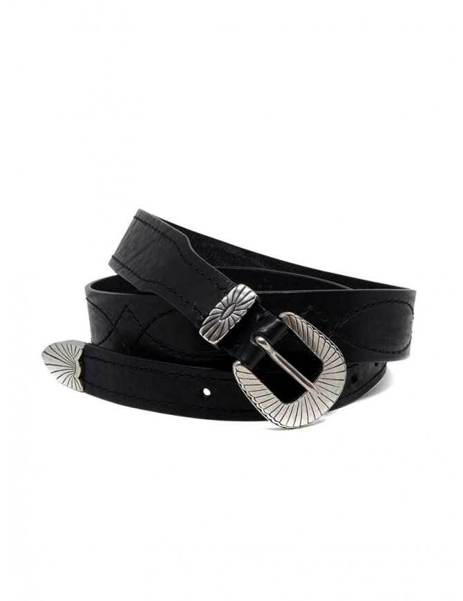 Post & Co TEX005 belt in black leather and metal TEX005 NERO belts online shopping