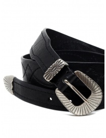 Post & Co TEX005 cintura in pelle nera e metallo acquista online