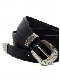 Post & Co TEX005 belt in black leather and metal buy online