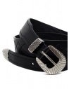 Post & Co TEX005 cintura in pelle nera e metalloshop online cinture