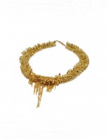 Jewels online: Kyara necklace with small gold-plated carabiners