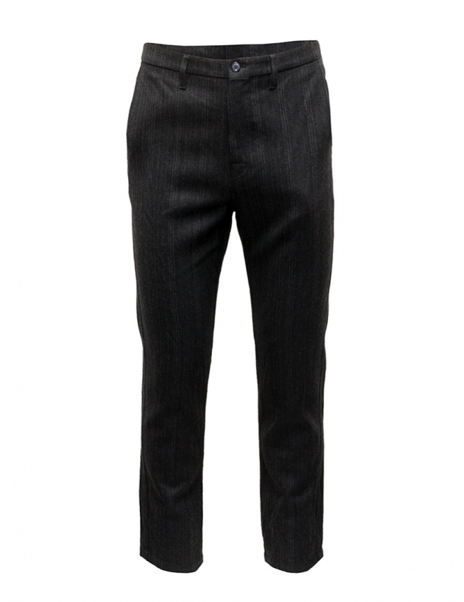 Golden Goose gray striped wool pants G27U502.A5 mens trousers online shopping