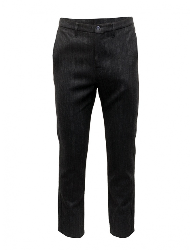Golden Goose pantaloni grigi in lana a righe G27U502.A5 pantaloni uomo online shopping