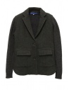 Hiromi Tsuyoshi blazer-cardigan in lana spigata verde acquista online P-07 CHARCOALGRAY