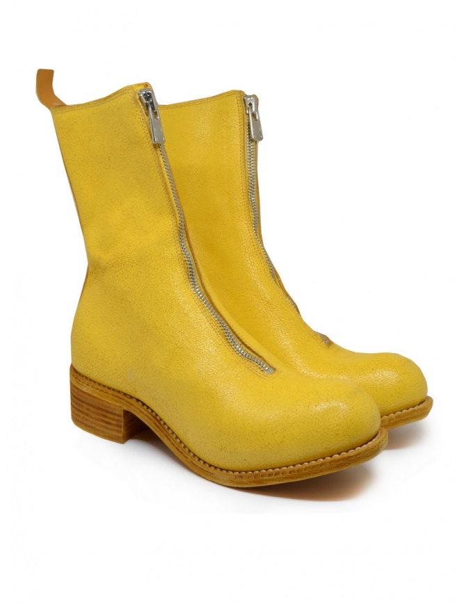 Guidi PL2 Coated yellow horse leather boots PL2 COATED N_CO07 womens shoes online shopping