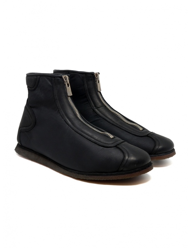 Guidi sneaker alte nere in pelle di canguro RN02PZN KANGAROO BLACK FG BLKT calzature uomo online shopping