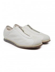 Womens shoes online: Guidi RN01PZ white low sneakers with zip