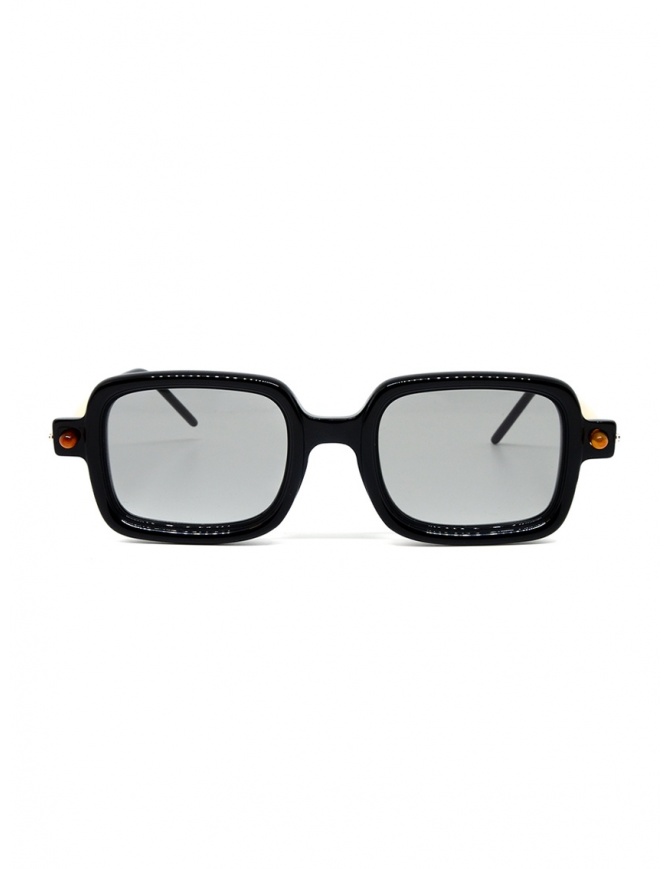 Kuboraum P2 BS occhiali rettangolari neri e crema P2 50-22 BS