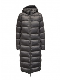 Parajumpers Leah long grey down jacket with hood PWJCKSX33 LEAH ROCK 767