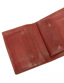 Guidi portafoglio PT3 in pelle di canguro rossa
