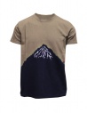 Kapital khaki t-shirt with blue Mount Fuji and climber buy online EK-942 SUM