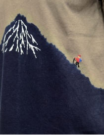 Kapital khaki t-shirt with blue Mount Fuji and climber price