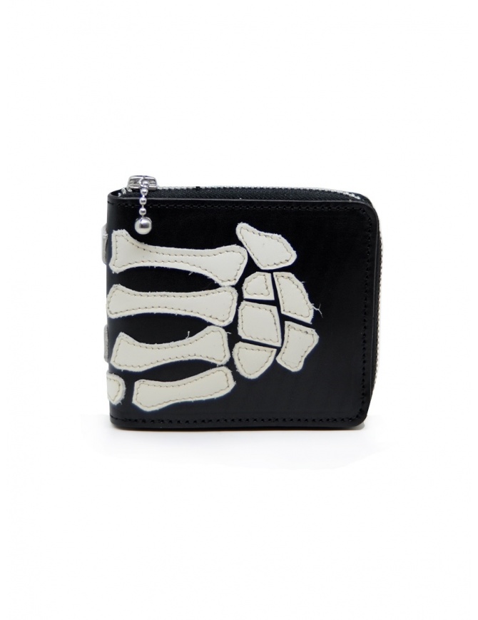 Kapital black leather wallet with hand skeleton K2005XG551 BLK wallets online shopping