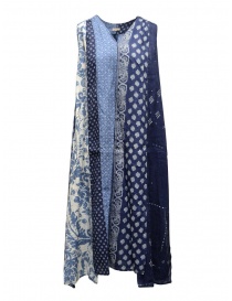 Kapital long sleeveless indigo mixed fantasy dress K2004OP145 IDG order online