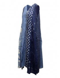 Kapital long sleeveless indigo mixed fantasy dress