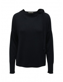 Ma'ry'ya navy sweater with ribbons on the neck YDK031 13NAVY