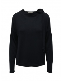 Ma'ry'ya navy sweater with ribbons on the neck on discount sales online