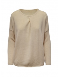 Maglieria donna online: Ma'ry'ya maglia beige chiaro con piega frontale