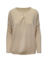 Ma'ry'ya maglia beige chiaro con piega frontale acquista online YDK032 3BEIGE