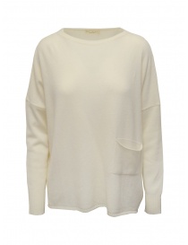 Maglieria donna online: Ma'ry'ya pullover bianco con tasca