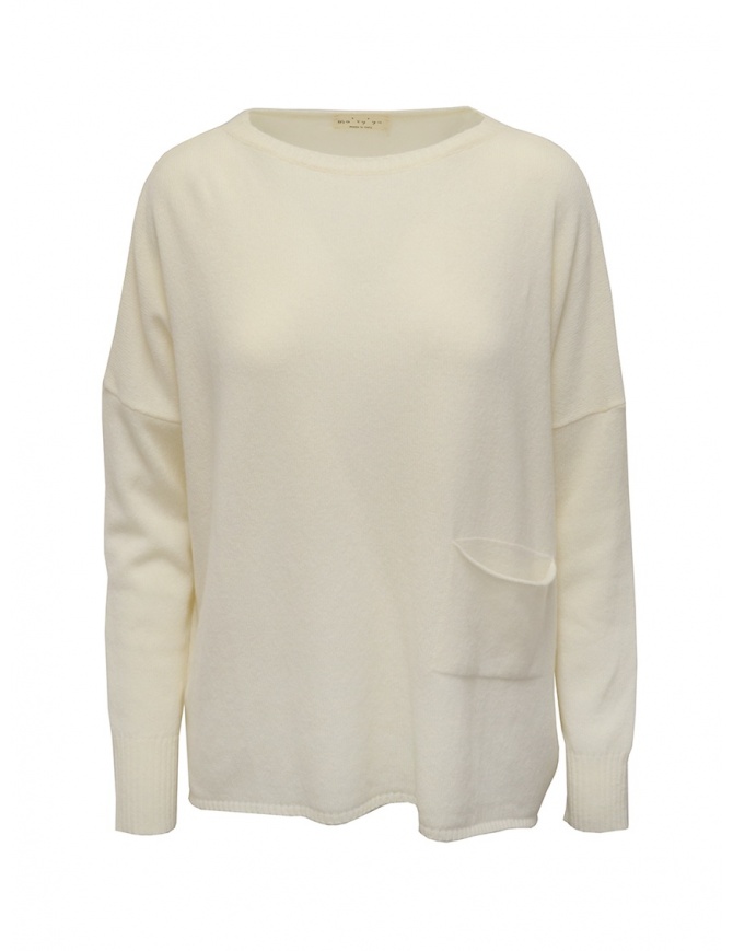 Ma'ry'ya pullover bianco con tasca YDK019 1WHITE maglieria donna online shopping