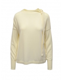 Maglieria donna online: Ma'ry'ya maglia bianca con nastri al collo