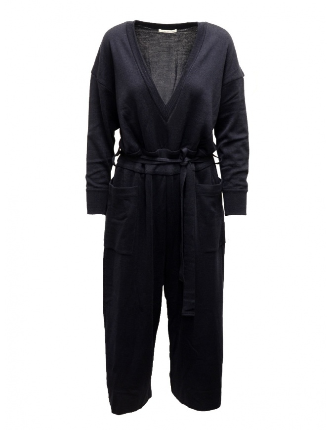 Hiromi Tsuyoshi blue wool and silk jumpsuit RM20-003 NAVY womens dresses online shopping