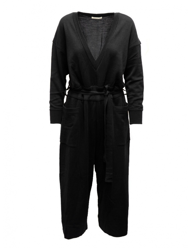 Hiromi Tsuyoshi jumpsuit in black wool and silk RM20-003 BLACK
