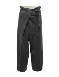 Hiromi Tsuyoshi grey wool knitted trousers for woman RM20-007 GRAY