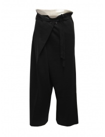 Hiromi Tsuyoshi black wool knitted trousers for woman RM20-007 BLACK