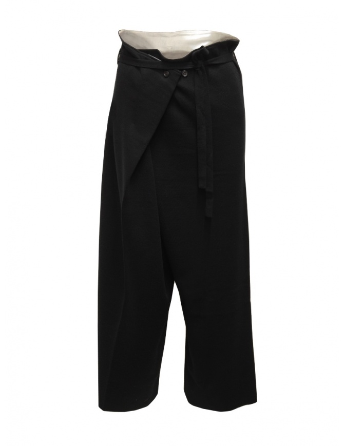 Hiromi Tsuyoshi black wool knitted trousers for woman RM20-007 BLACK womens trousers online shopping
