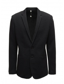 Giacche uomo online: Label Under Construction blazer in maglia di lana nero
