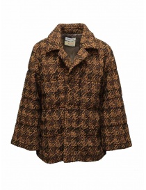 Womens jackets online: Coohem Brown tweed down blazer