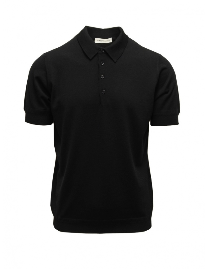 Goes Botanical black short-sleeved polo shirt 105 NERO mens t shirts online shopping