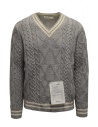 Ballantyne Raw Diamond pullover scollo a V grigio e bianco acquista online R2P062 5K018 95055 GREY-WHT