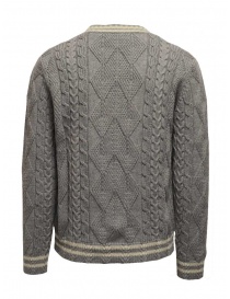 Ballantyne Raw Diamond pullover scollo a V grigio e bianco