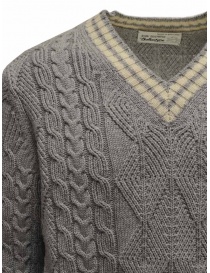 Ballantyne Raw Diamond grey and white V-neck pullover price