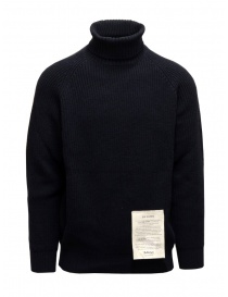 Men s knitwear online: Ballantyne Raw Diamond dark blue turtleneck sweater