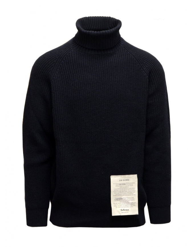 Ballantyne Raw Diamond dark blue turtleneck sweater R2P060 5K021 13777 BLK-NVY Ballantyne Raw Diamond dark blue turtleneck sweater R2P060 5K021 13777 BLK-NVY men s knitwear online shopping