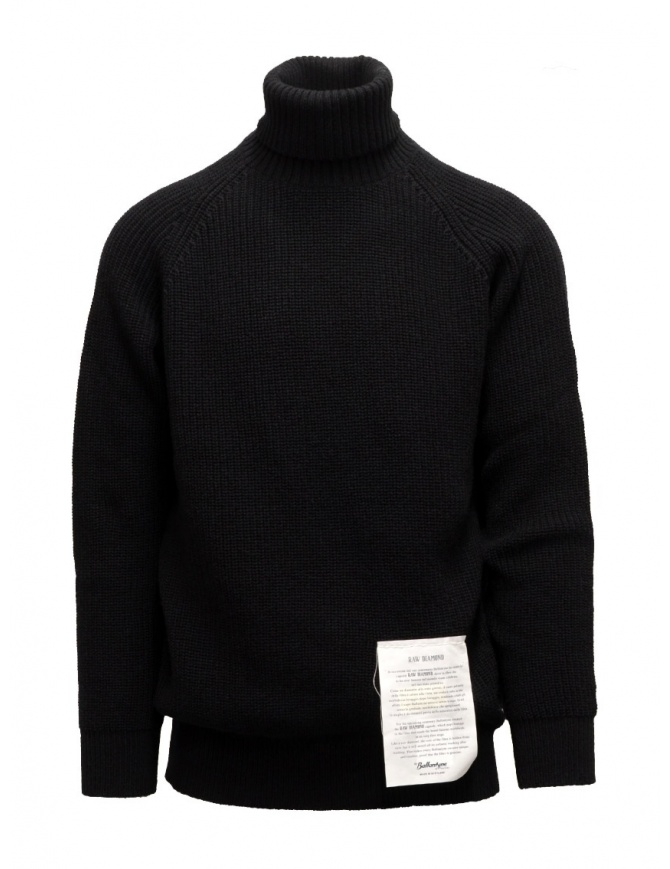 Ballantyne Raw Diamond maglione dolcevita nero R2P060 5K021 15517 BLK maglieria uomo online shopping