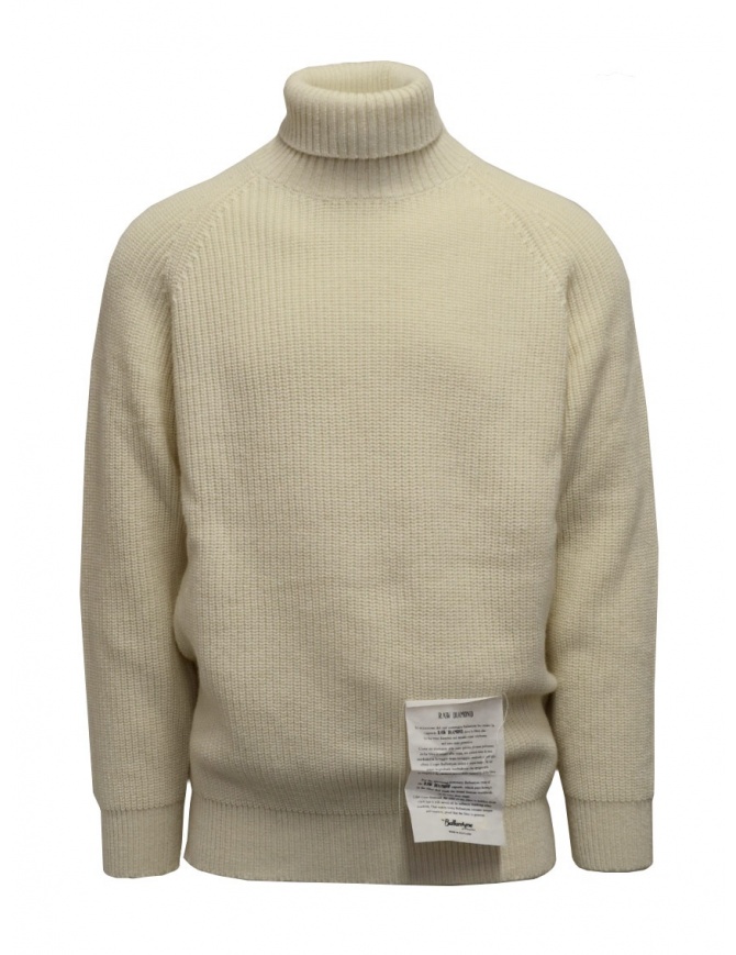 Ballantyne Raw Diamond white turtleneck R2P060 5K021 10144 WHT men s knitwear online shopping