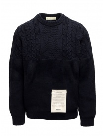 Men s knitwear online: Ballantyne Raw Diamond dark blue crewneck sweater