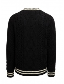 Ballantyne pullover scollo a V nero e bianco buy online