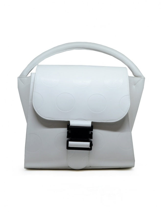Zucca borsa bianca a pois in ecopelle ZU09AG121-01 WHITE borse online shopping